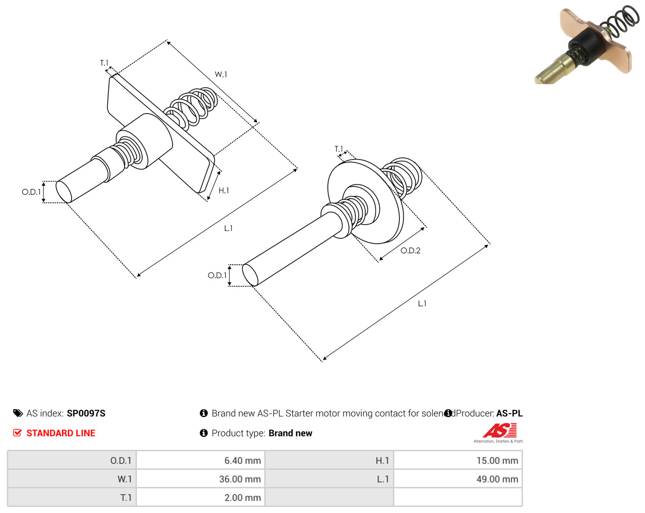 AS-PL sp0097s 6,40mm