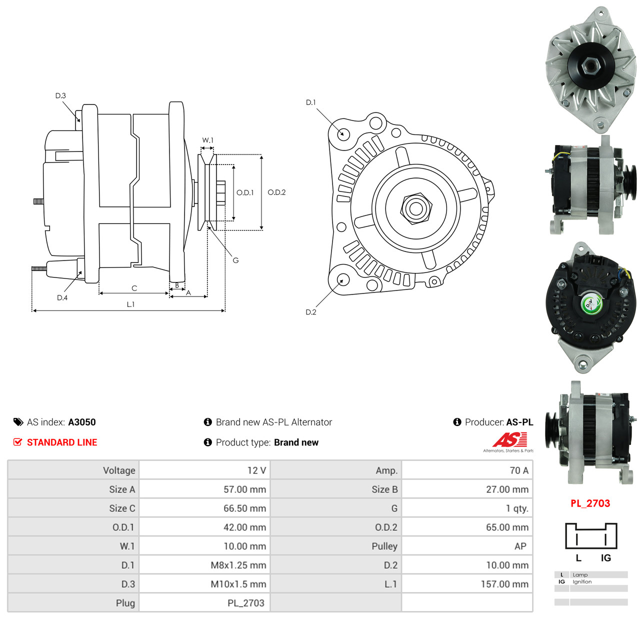 AS-PL Generator a3050 for RENAULT VOLVO