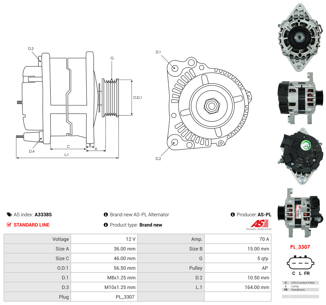 AS-PL Generator a3338s for HYUNDAI