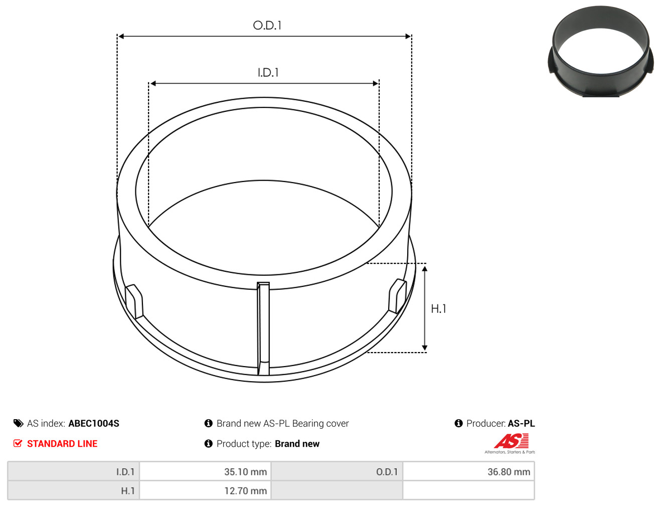 AS-PL abec1004s 36,80mm