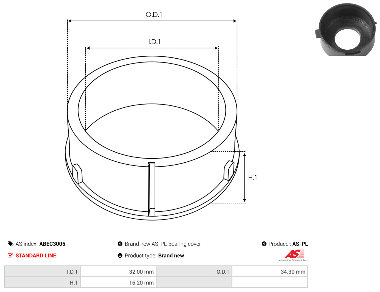 AS-PL abec3005 34,30mm