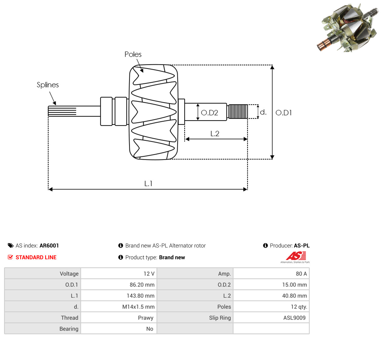 AS-PL ar6001 86,20mm