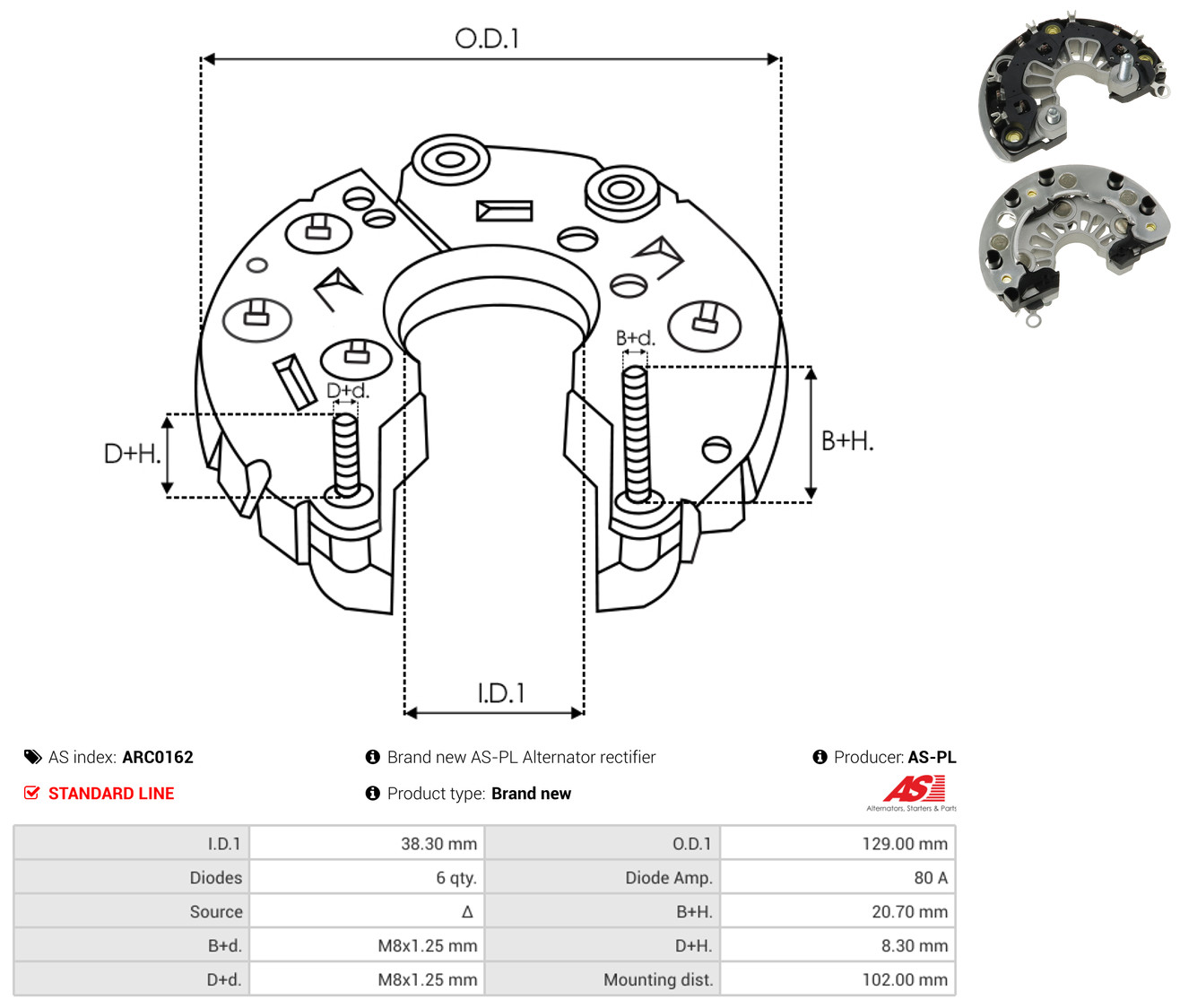 AS-PL arc0162 1290mm