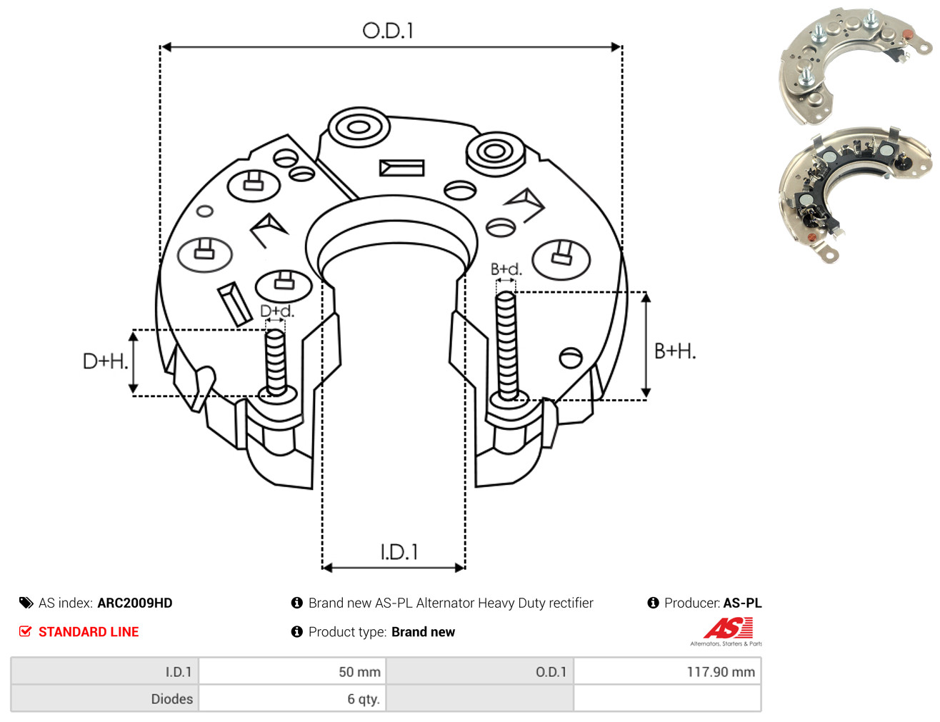 AS-PL arc2009hd 117,90mm for NISSAN
