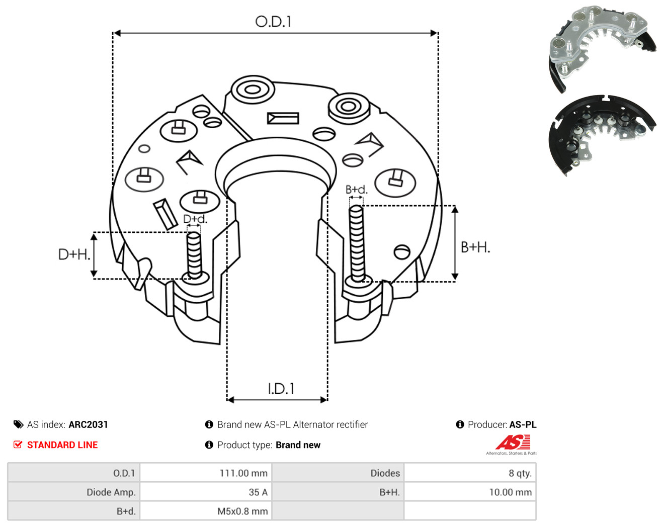 AS-PL arc2031 1110mm for NISSAN