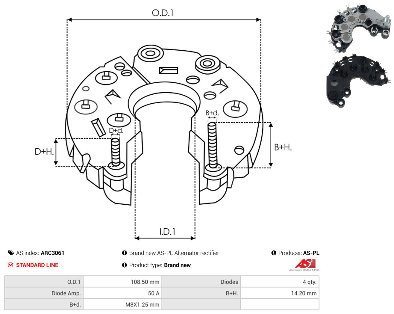 AS-PL arc3061 108,50mm