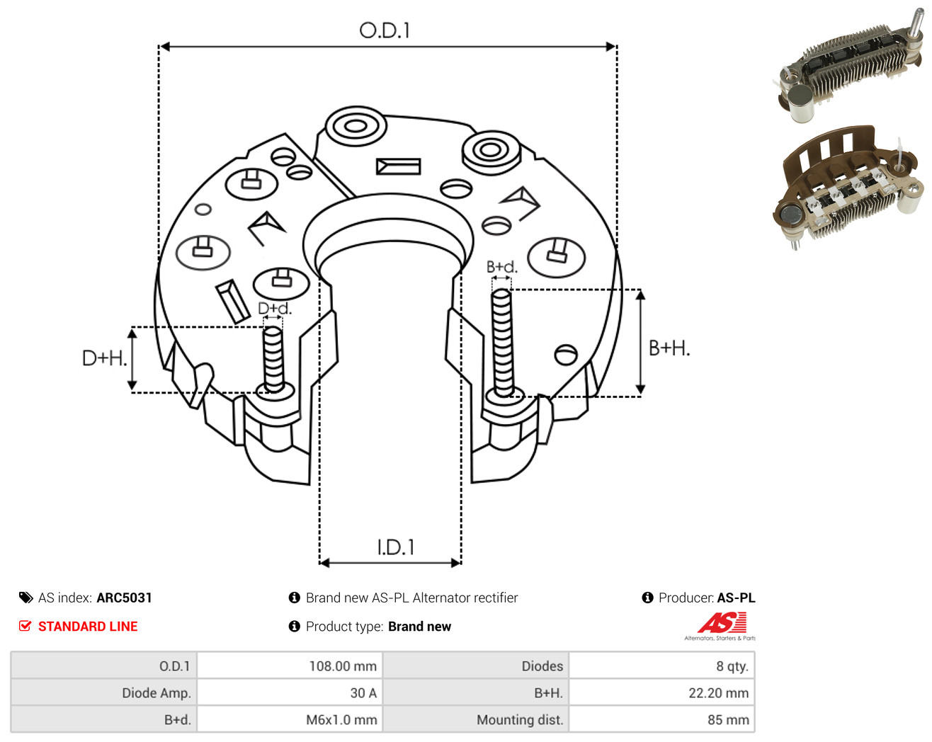 AS-PL arc5031 1080mm for MITSUBISHI