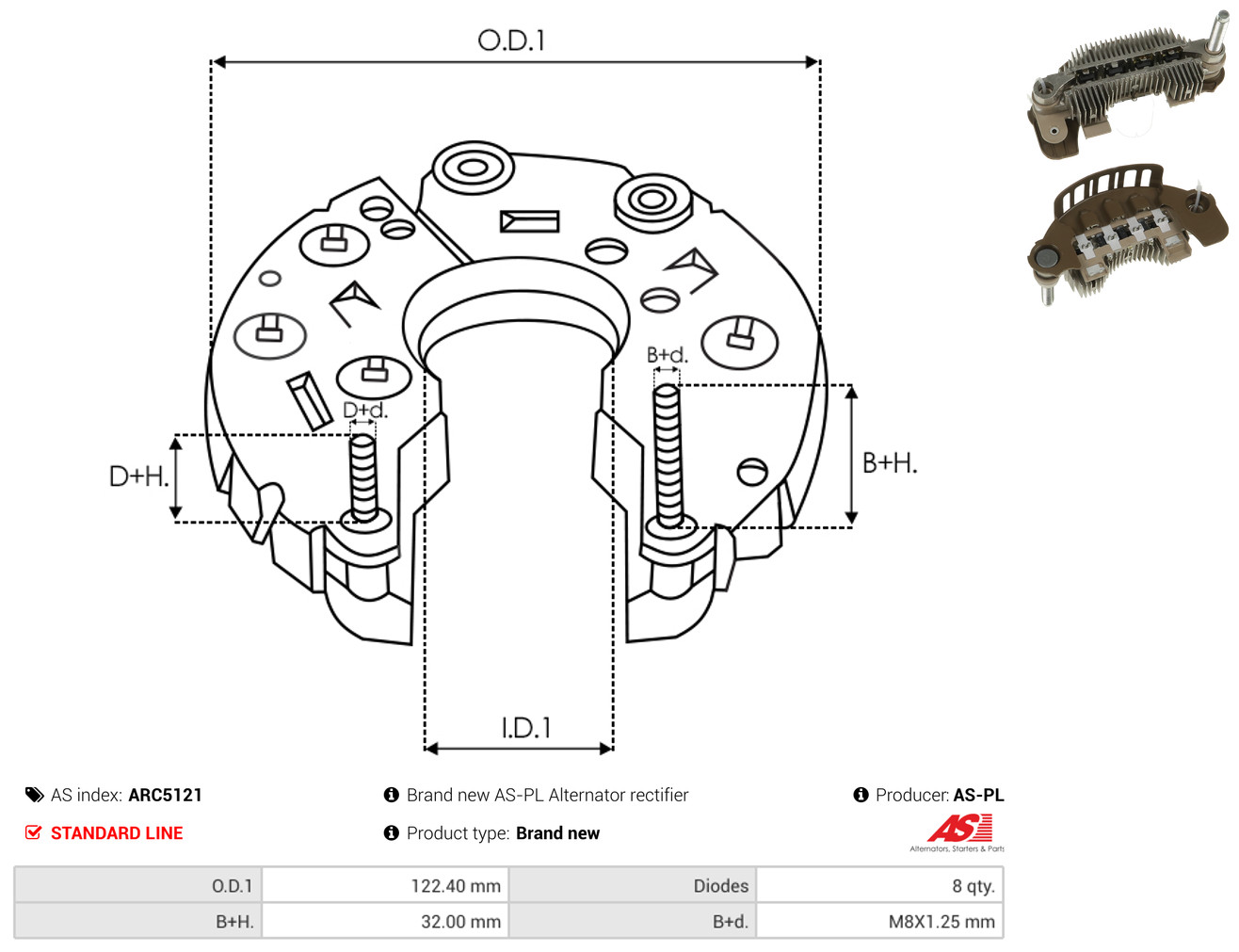 AS-PL arc5121 122,40mm