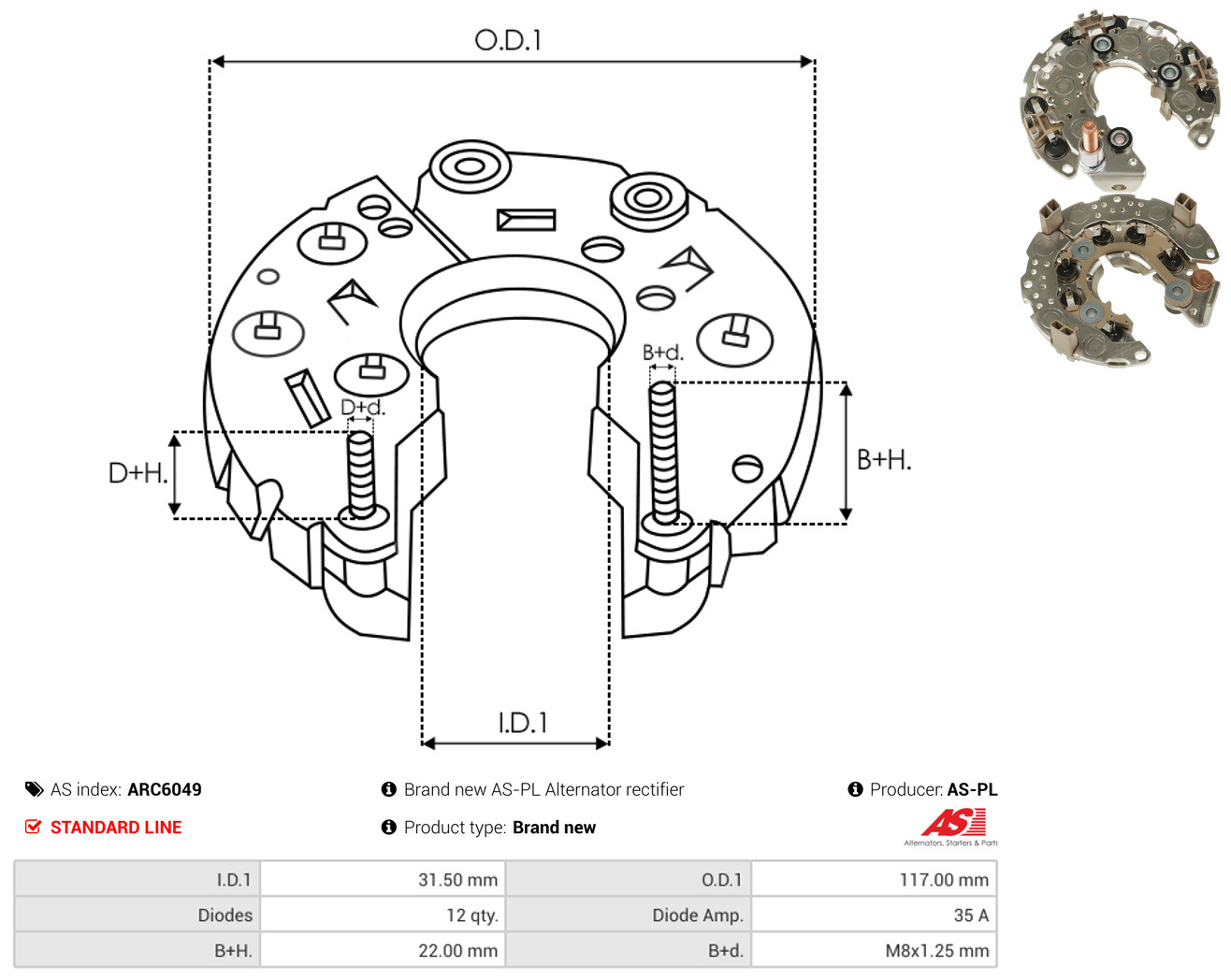 AS-PL arc6049 1170mm