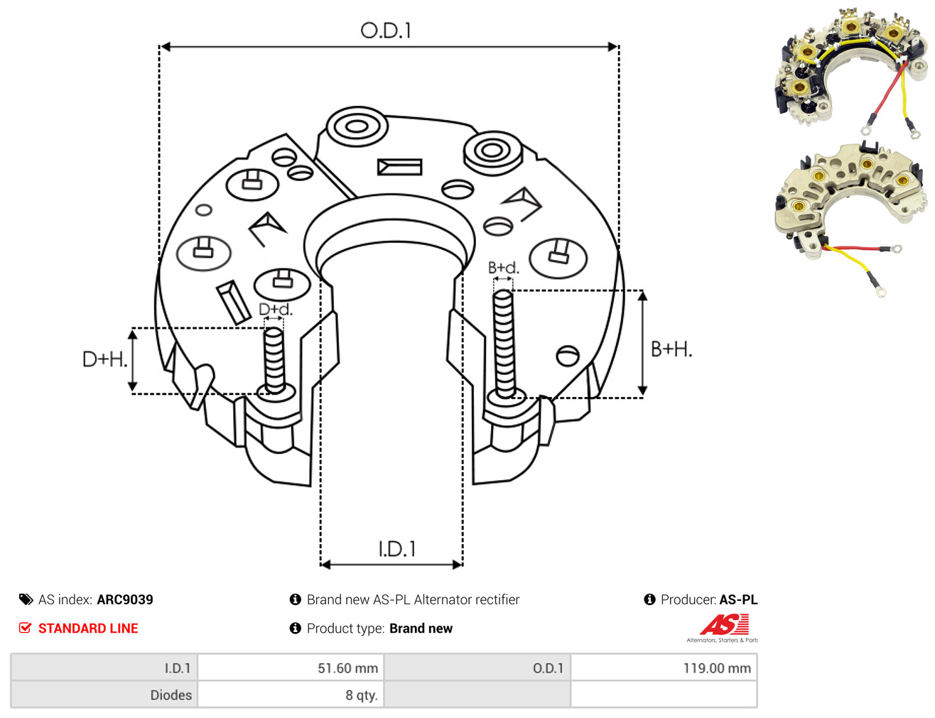 AS-PL arc9039 1190mm