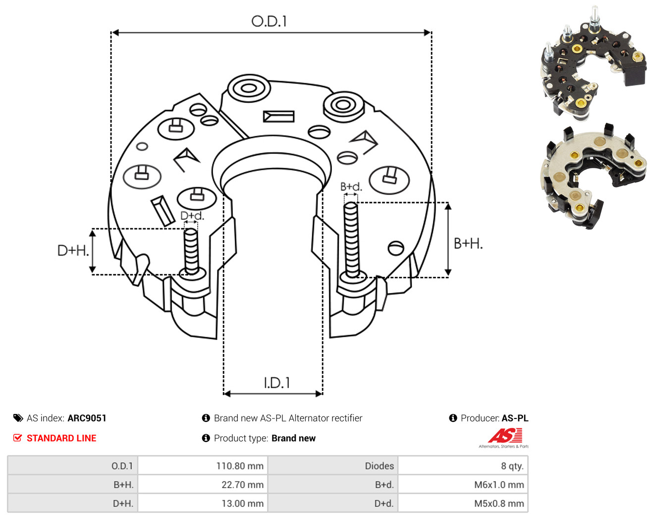 AS-PL arc9051 110,80mm