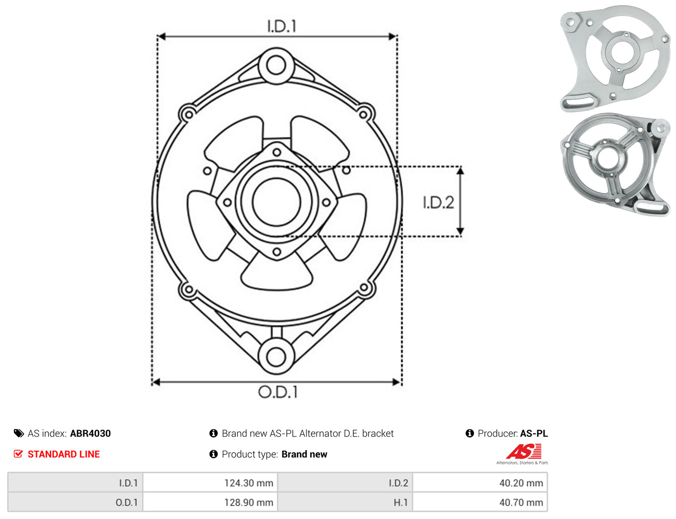 AS-PL abr4030 128,90mm for FIAT