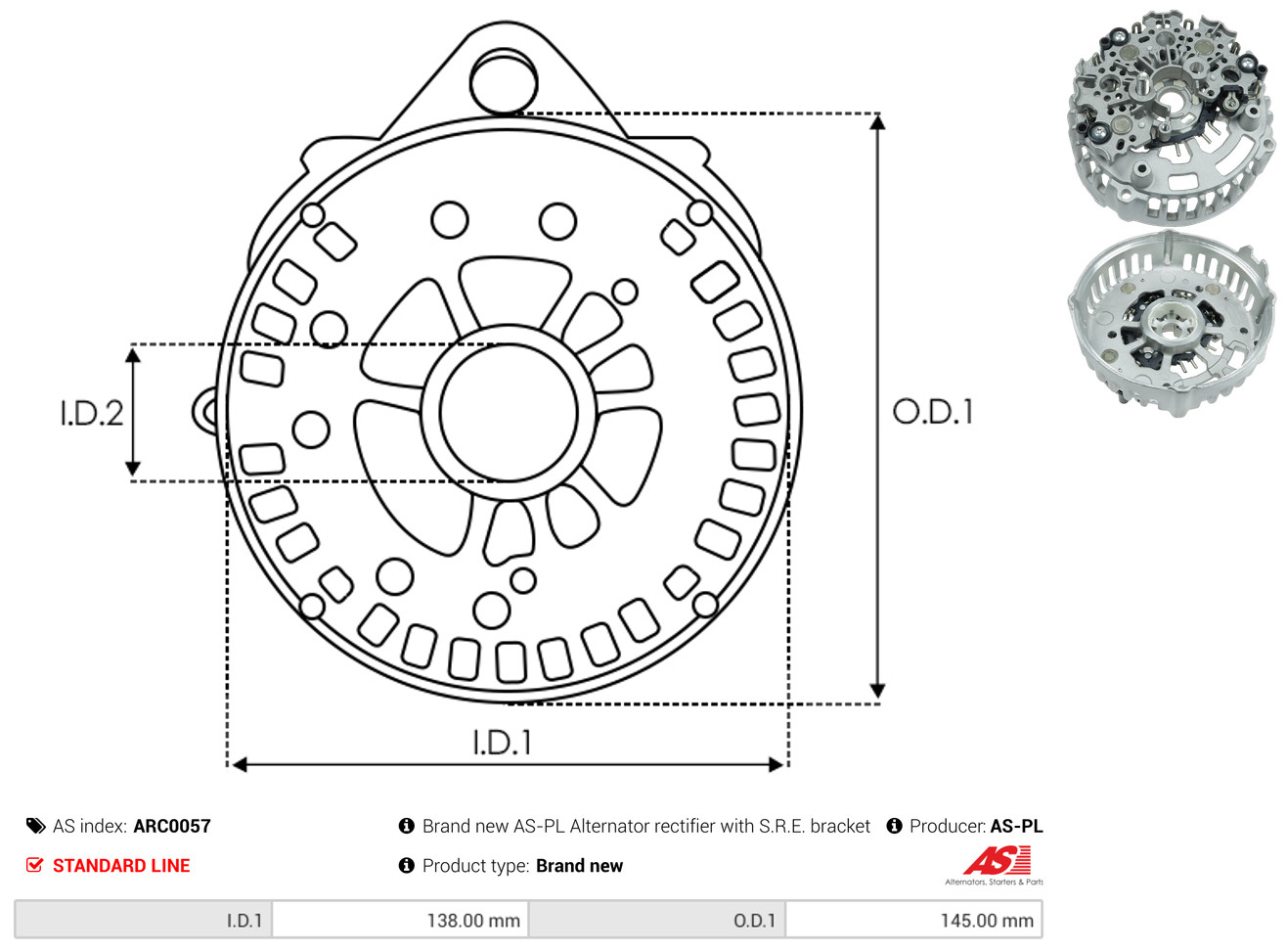 AS-PL arc0057 130,50mm