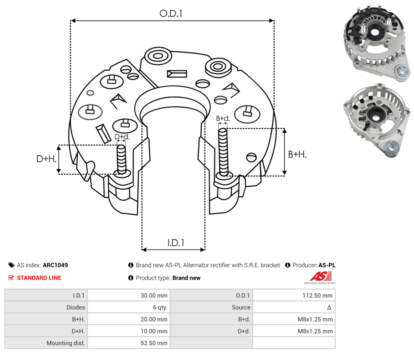 AS-PL arc1049 112,50mm