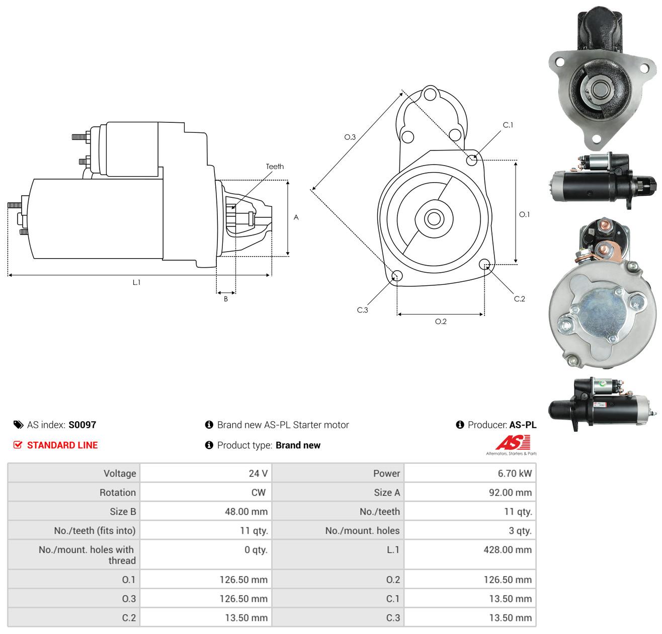 AS-PL Starter s0097 for DAF