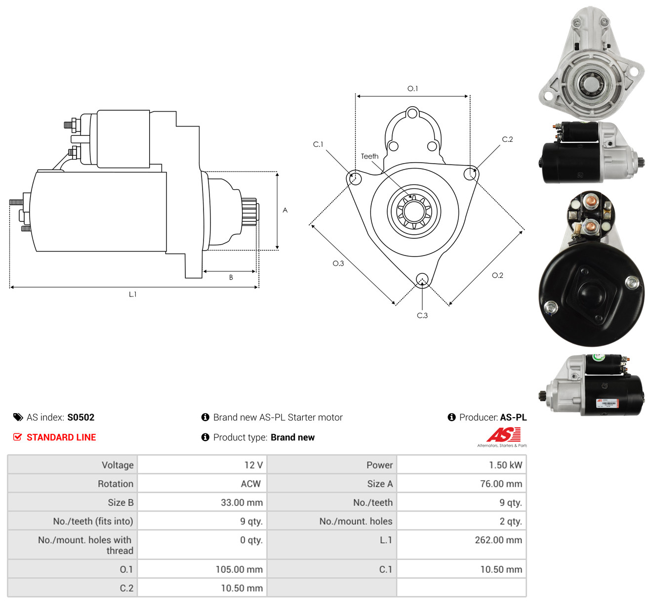 AS-PL Starter s0502 for BMW PORSCHE
