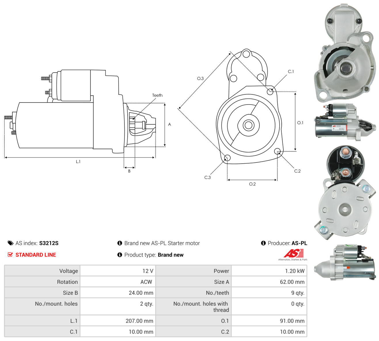 AS-PL Starter s3212s for BMW