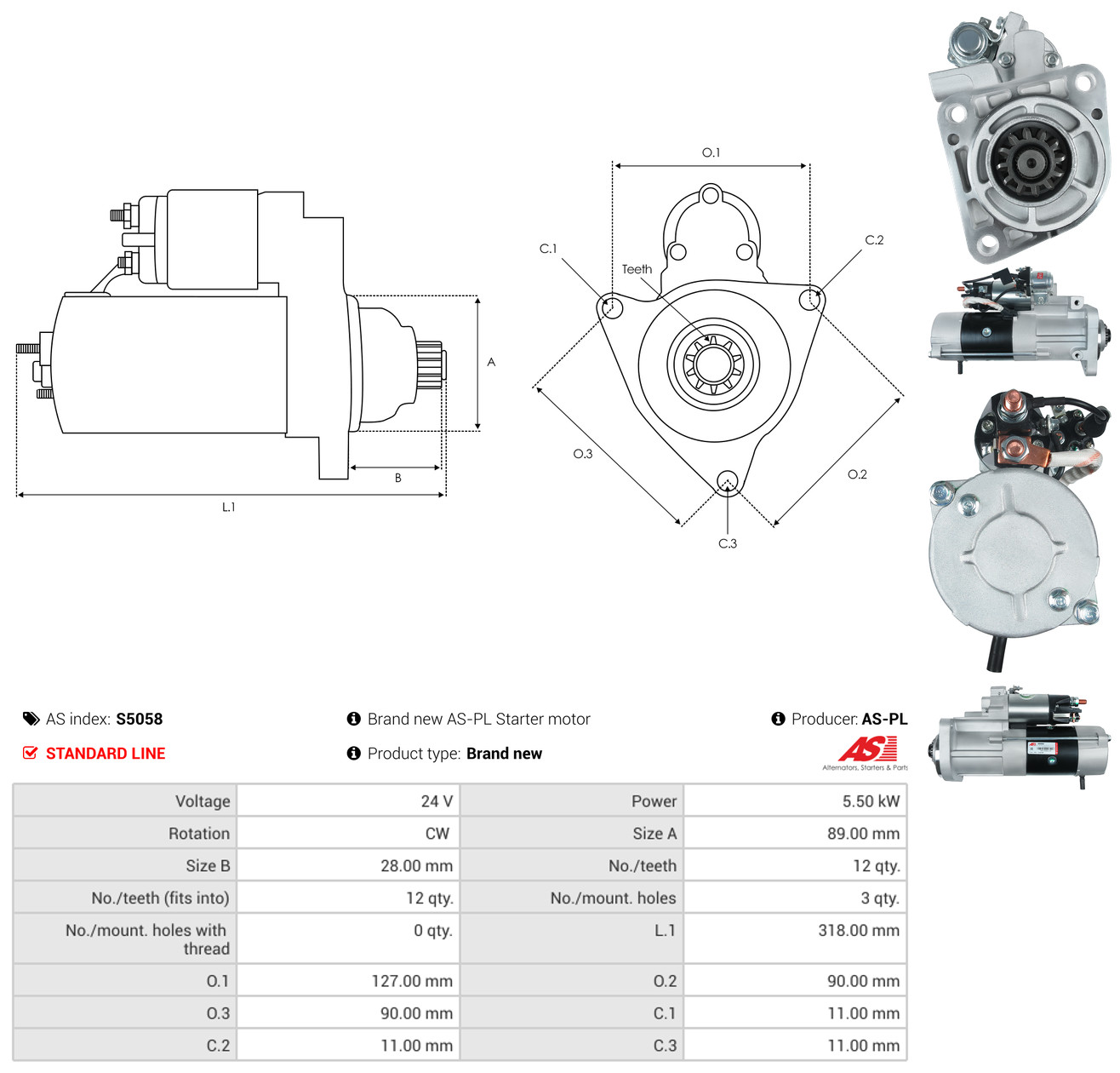 AS-PL s5058 for VOLVO MITSUBISHI RENAULT