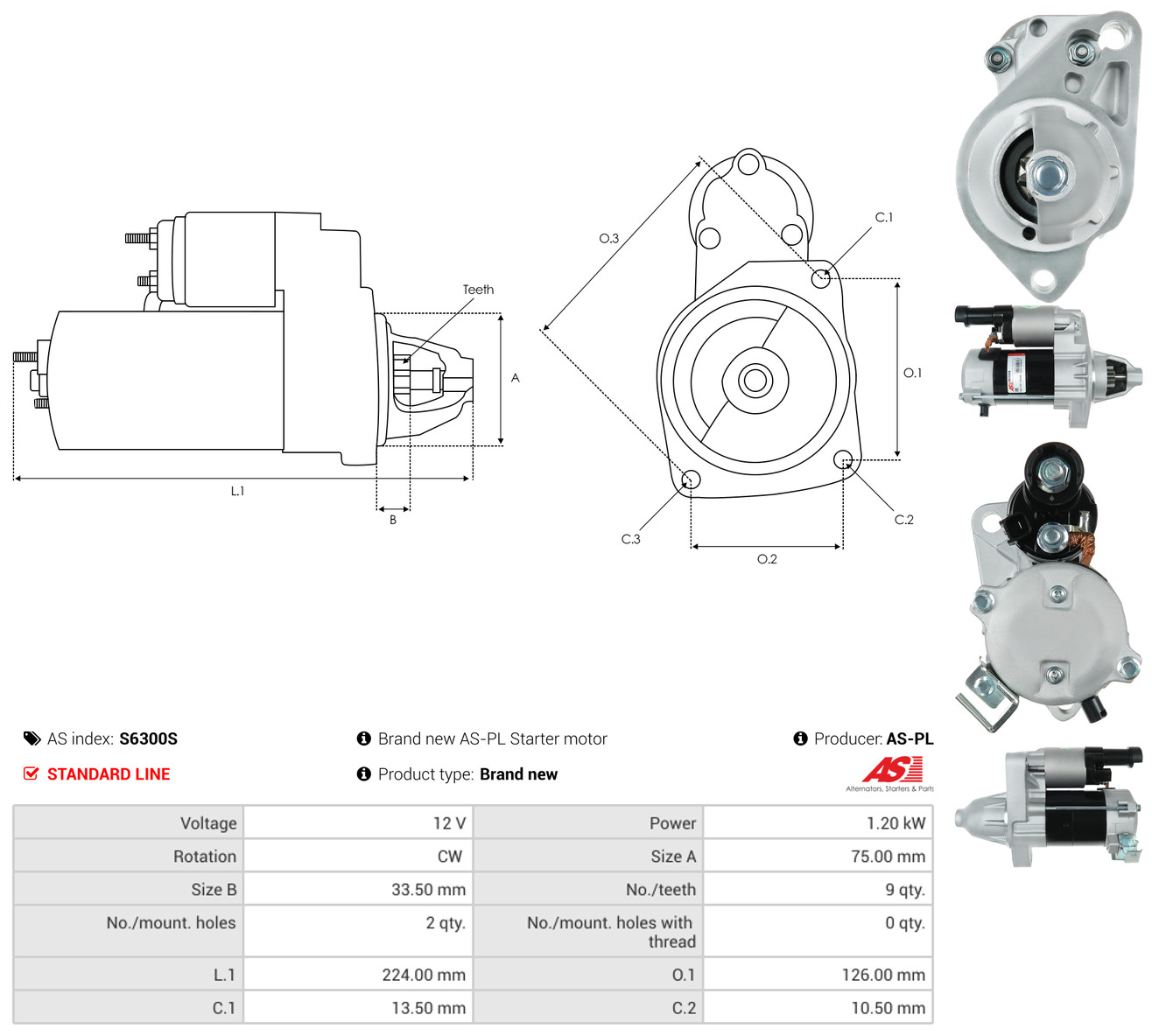 AS-PL Starter s6300s for HONDA