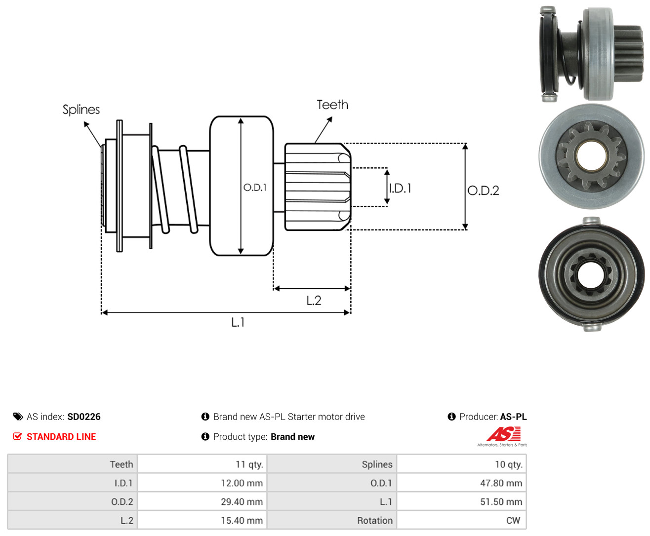 AS-PL sd0226 for FIAT HYUNDAI