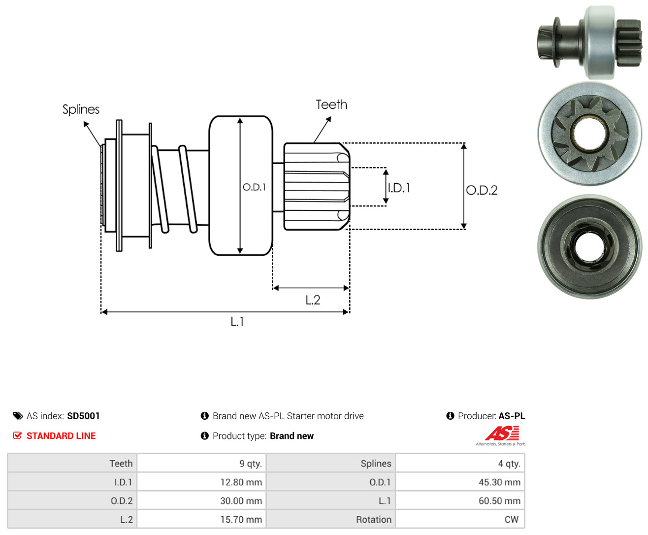 AS-PL sd5001 for MAZDA NISSAN MITSUBISHI