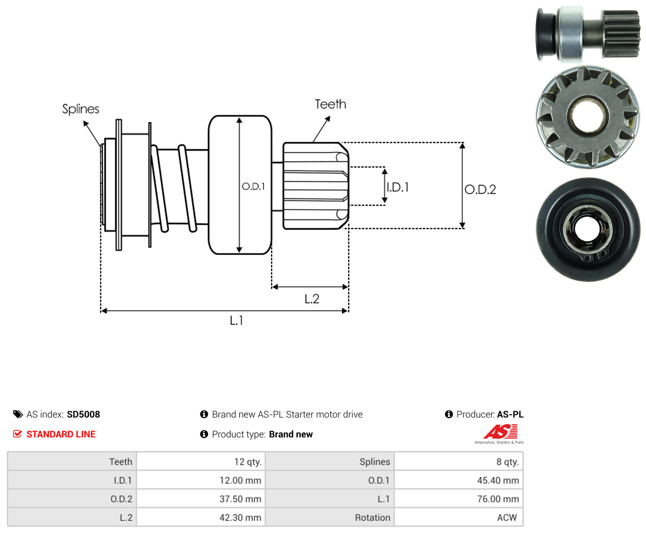 AS-PL sd5008 for MAZDA MITSUBISHI