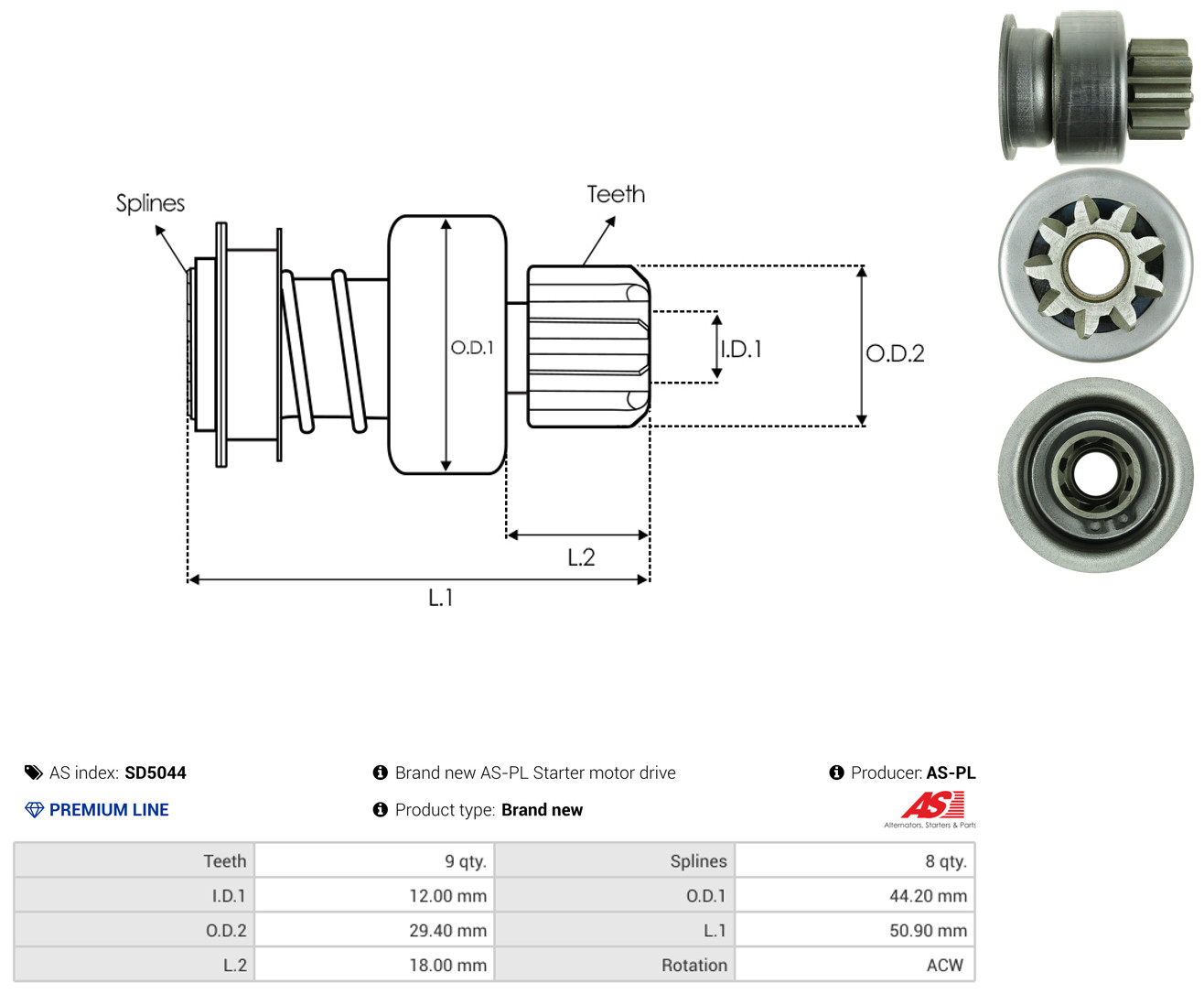 AS-PL sd5044 for MITSUBISHI SUBARU