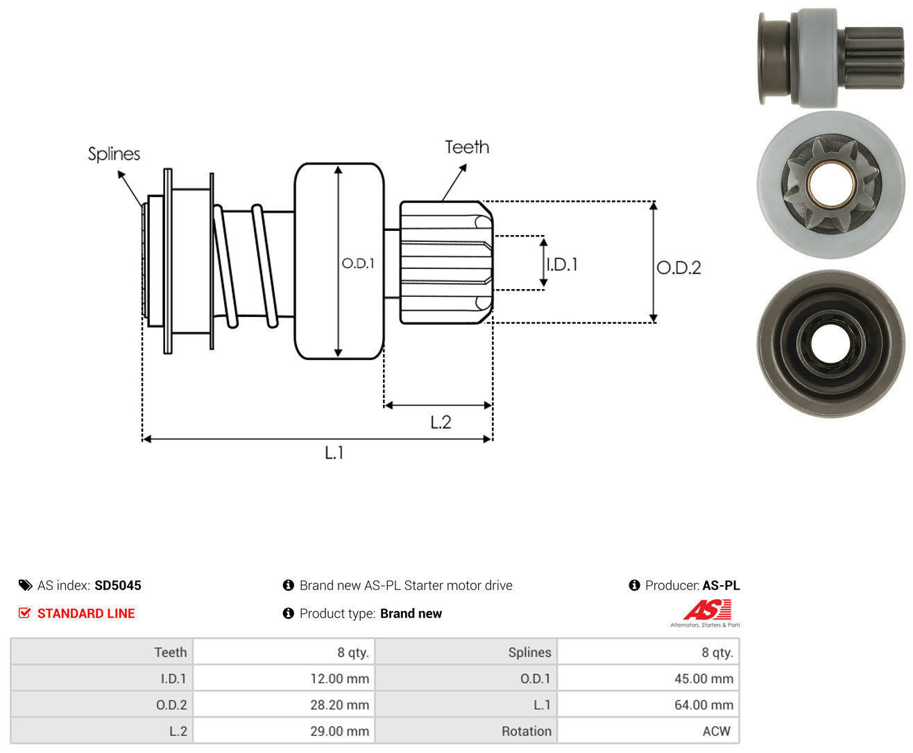 AS-PL sd5045 for MITSUBISHI NISSAN