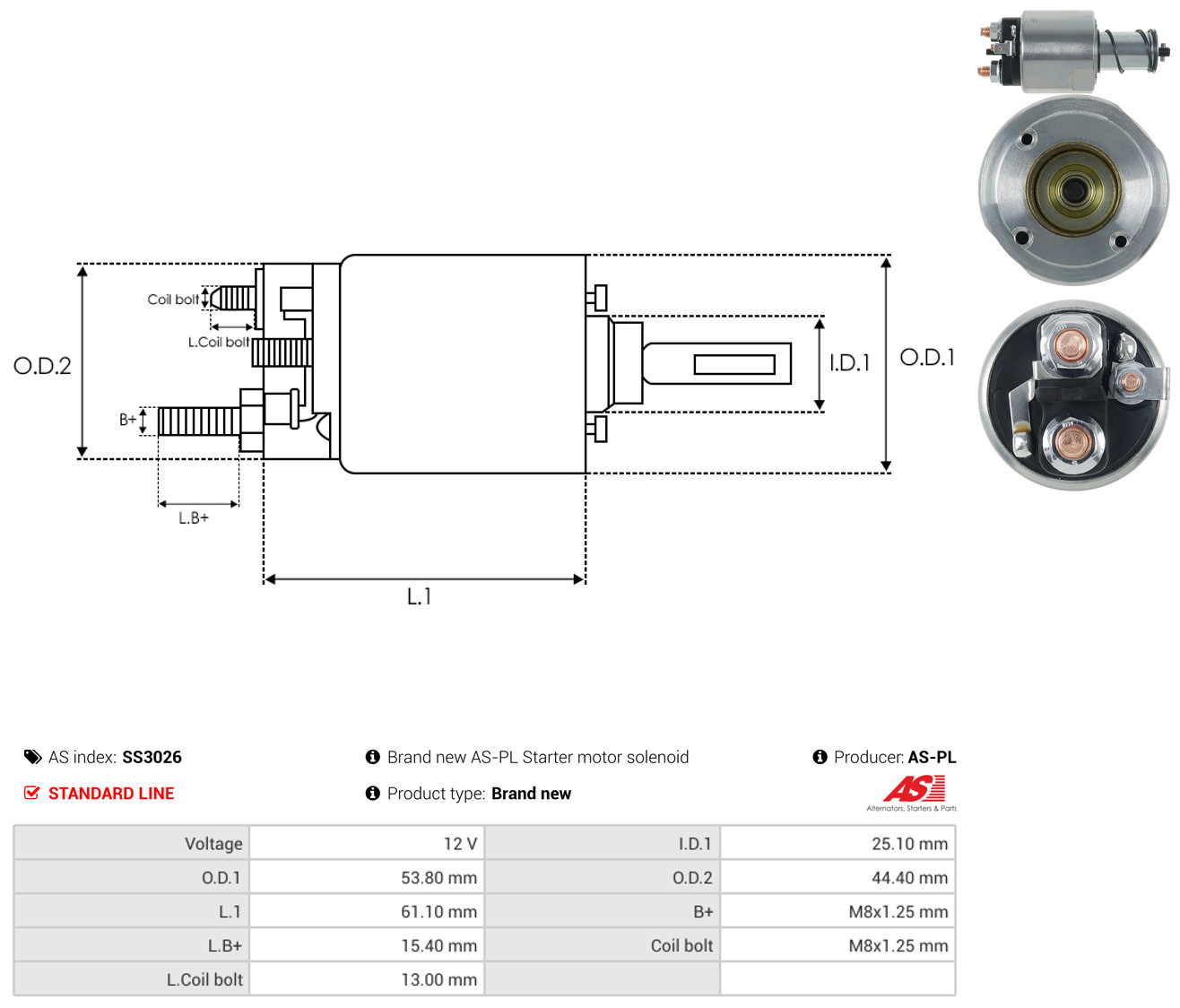 AS-PL Magnetafbryder, starter ss3026 for HYUNDAI
