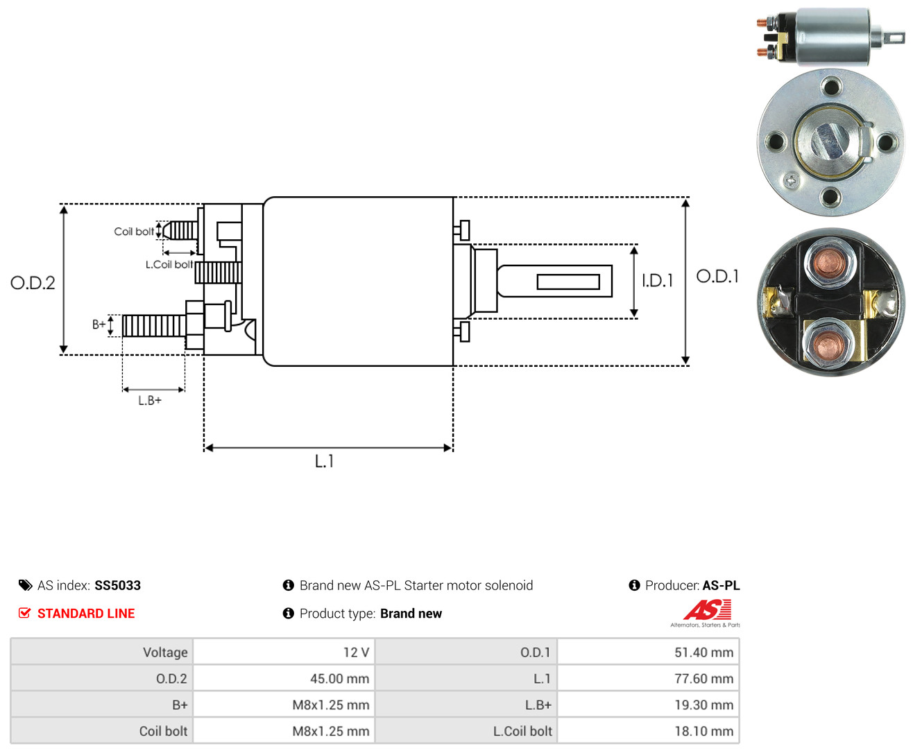 AS-PL ss5033 for MAZDA MITSUBISHI NISSAN