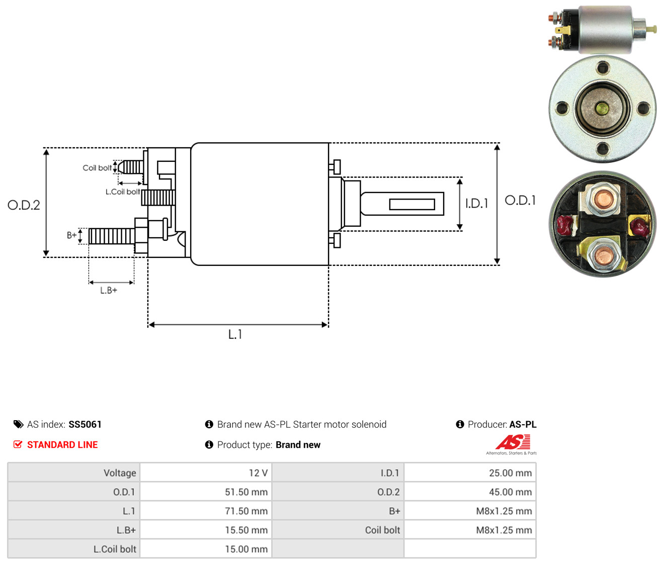 AS-PL ss5061 for OPEL MITSUBISHI SUBARU