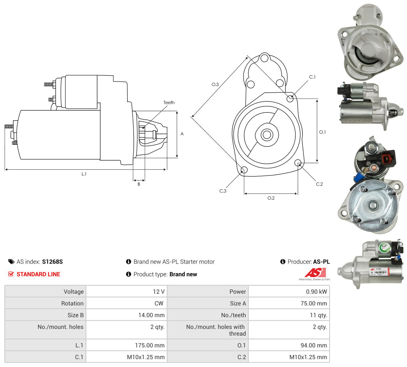 AS-PL Starter s1268s for HYUNDAI