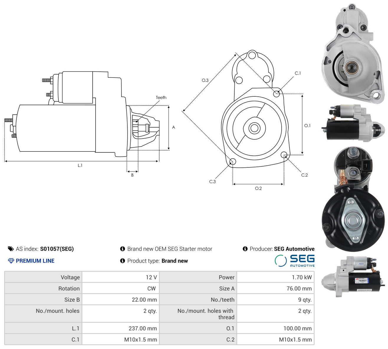 AS-PL Starter s01057seg for BMW
