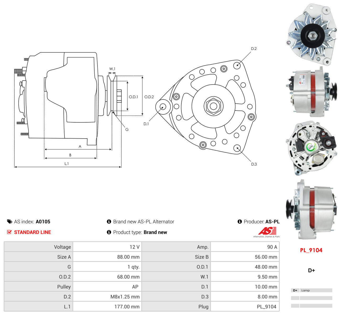 AS-PL Generator a0105 for VW