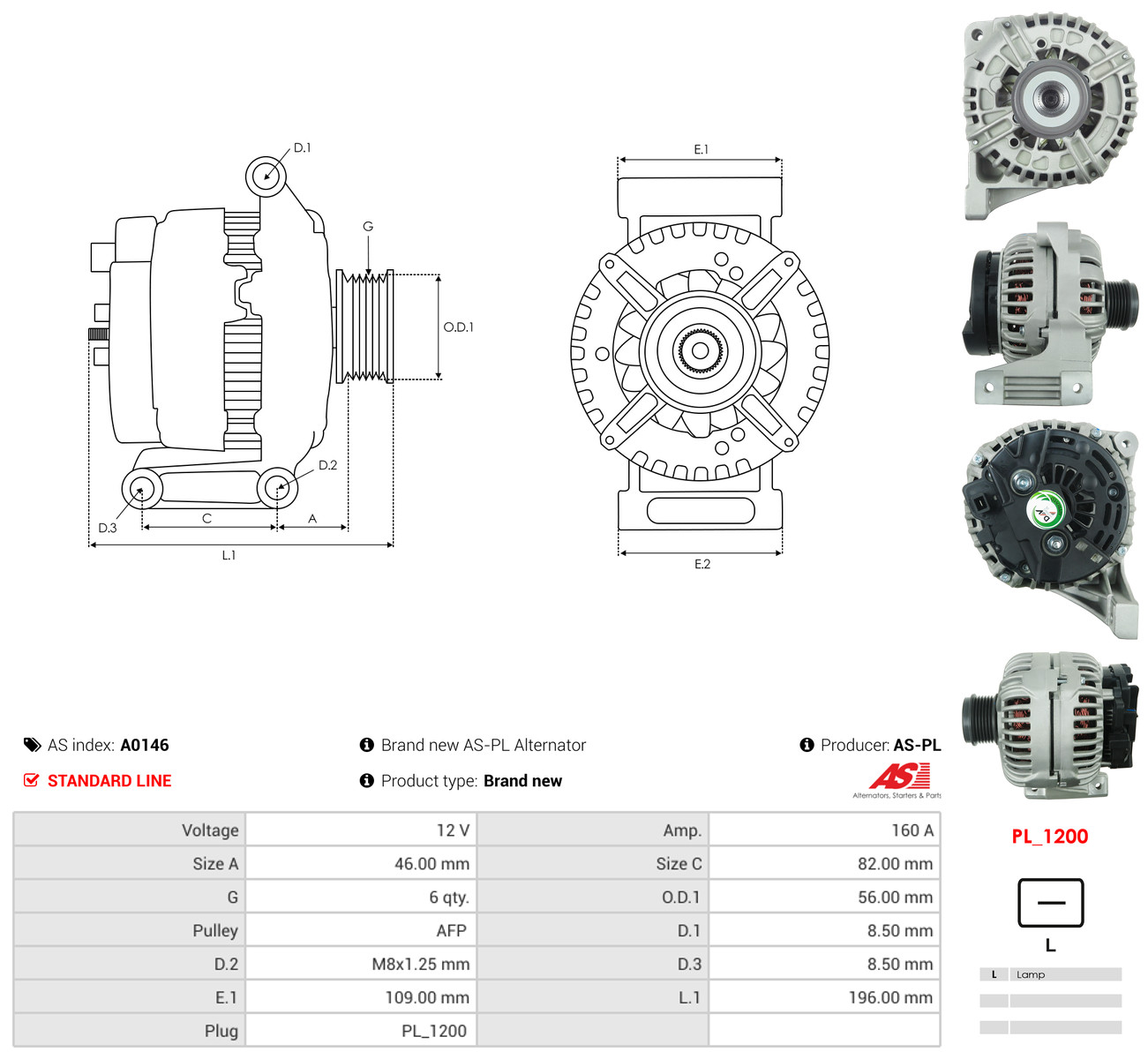 AS-PL Generator a0146 for VOLVO
