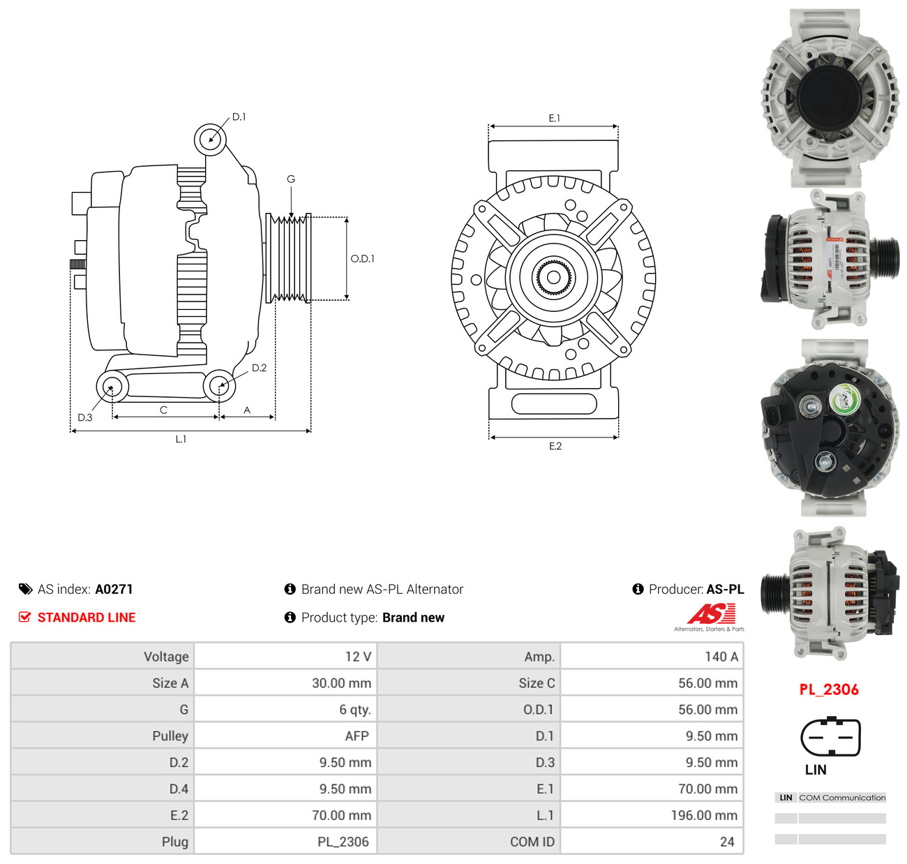AS-PL Generator a0271 for VW