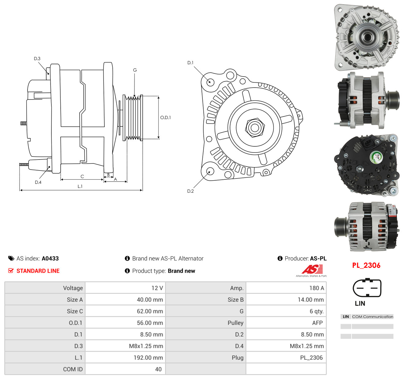AS-PL Generator a0433 for VW