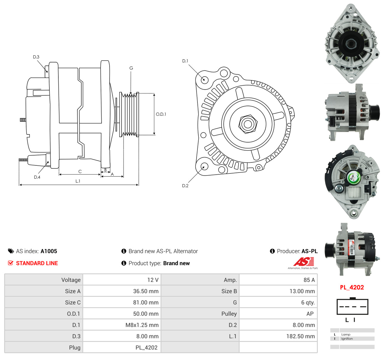 AS-PL Generator a1005 for DAEWOO