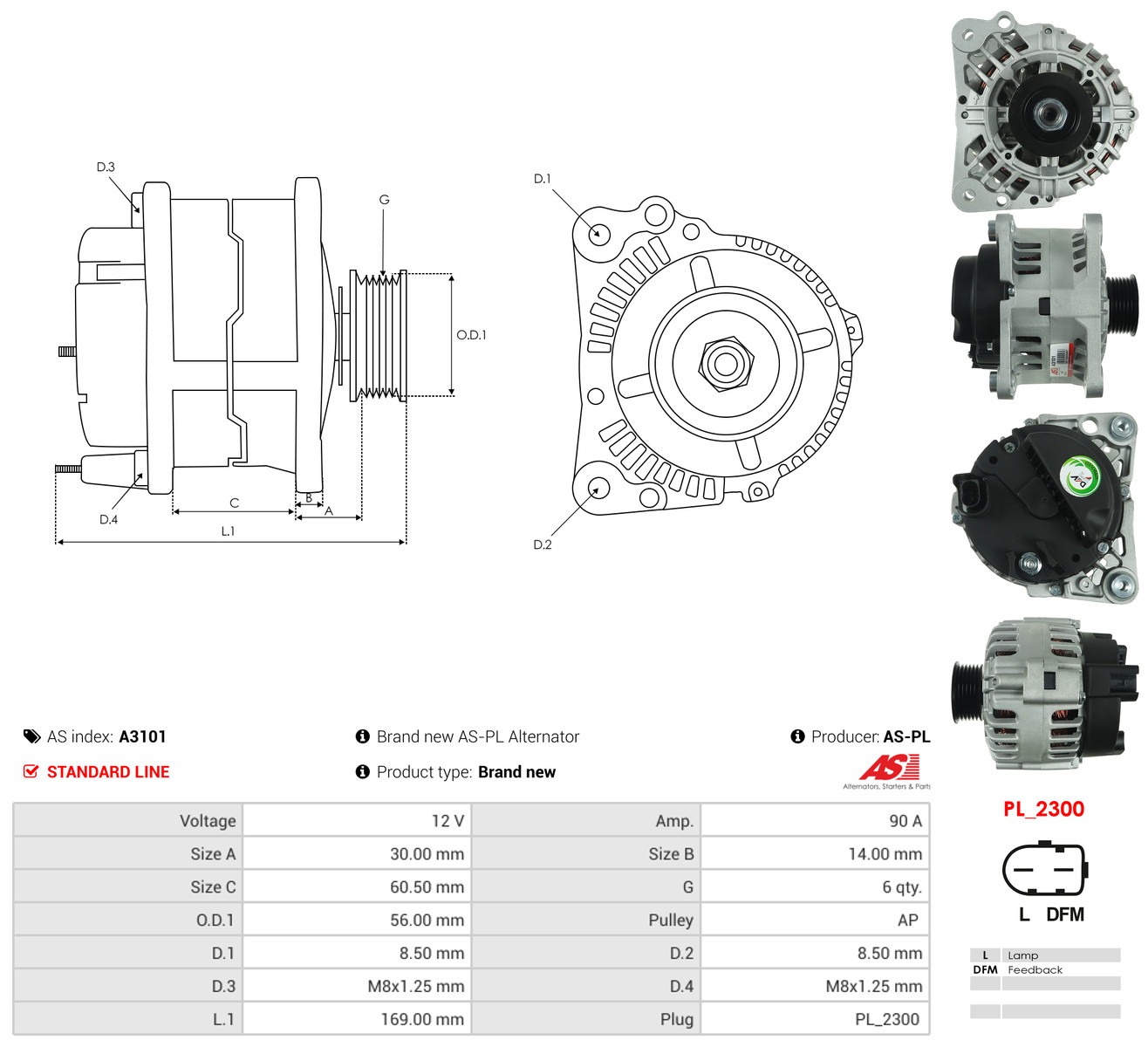AS-PL Generator a3101 for VW