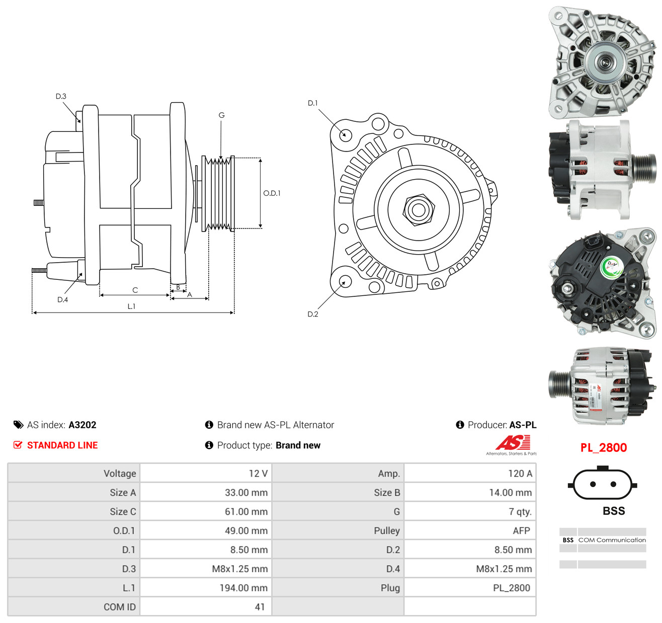 AS-PL Generator a3202 for RENAULT