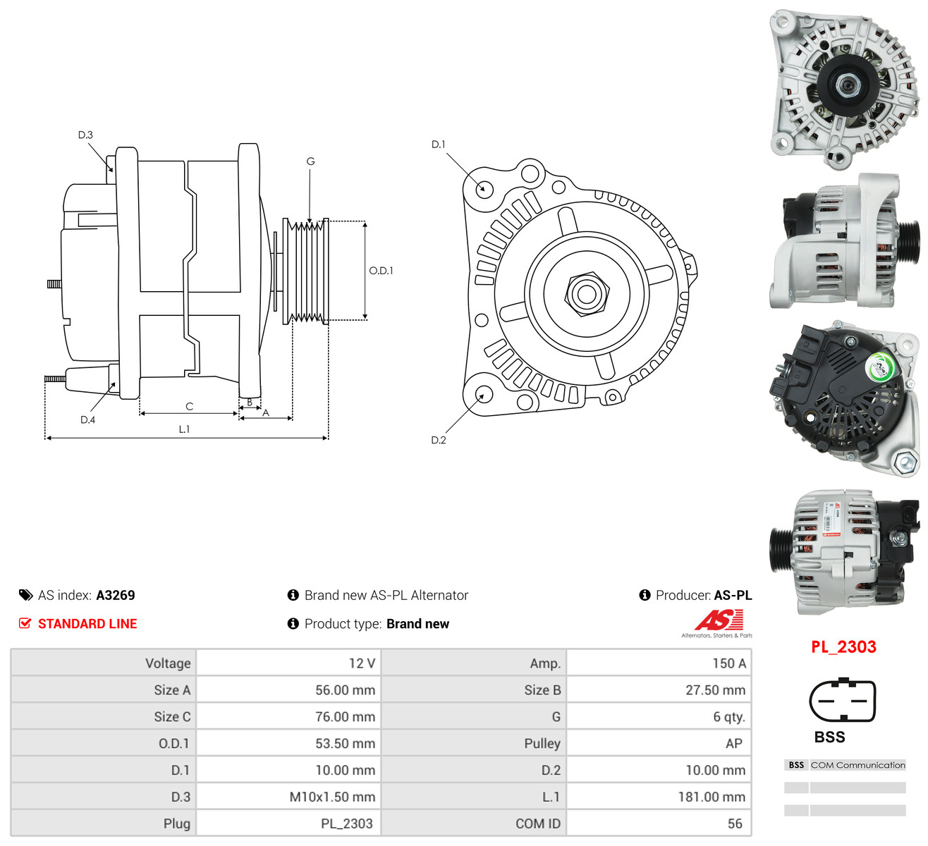 AS-PL Generator a3269 for BMW