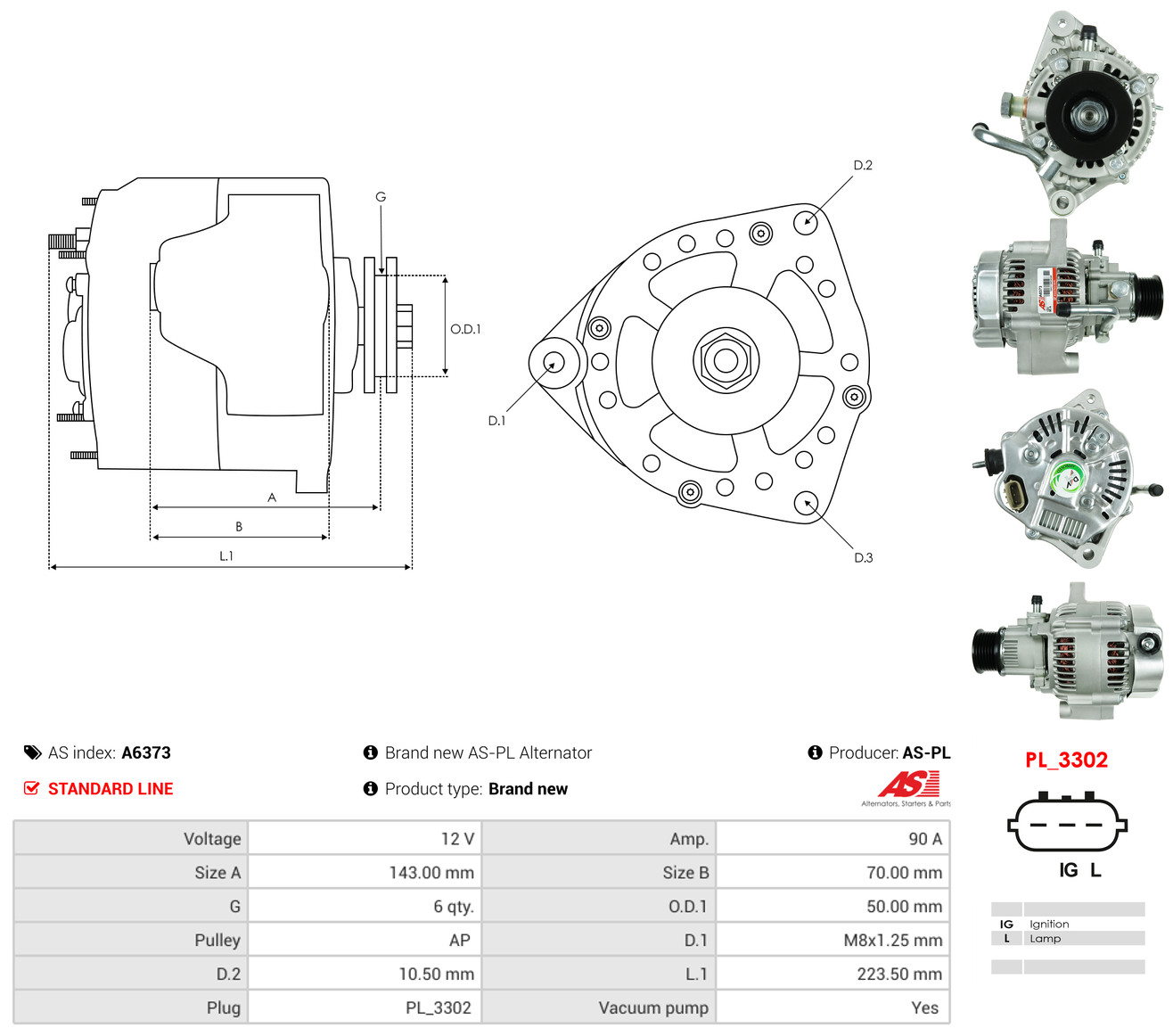 AS-PL Generator a6373 for ROVER LAND ROVER