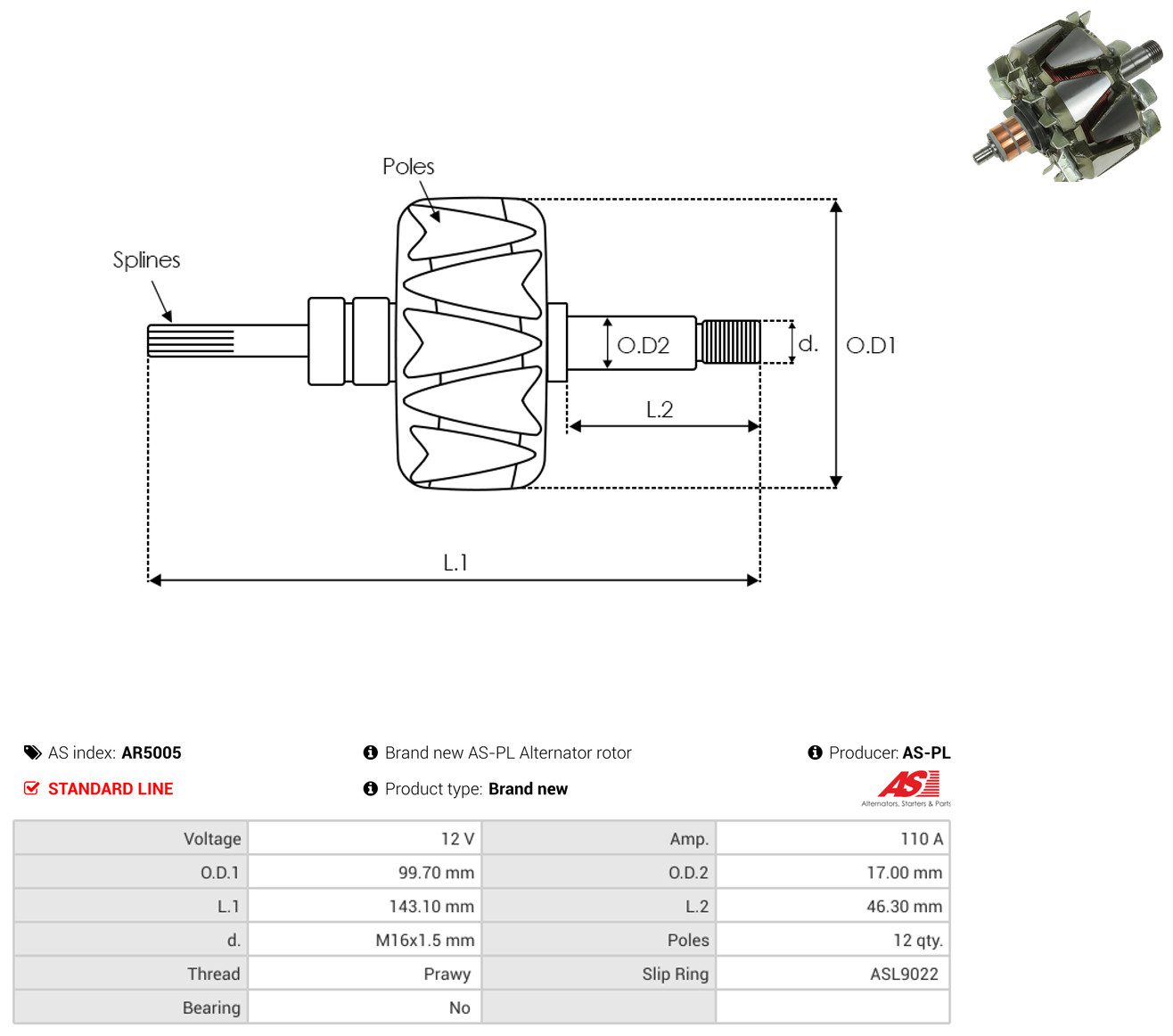 AS-PL ar5005 99,70mm