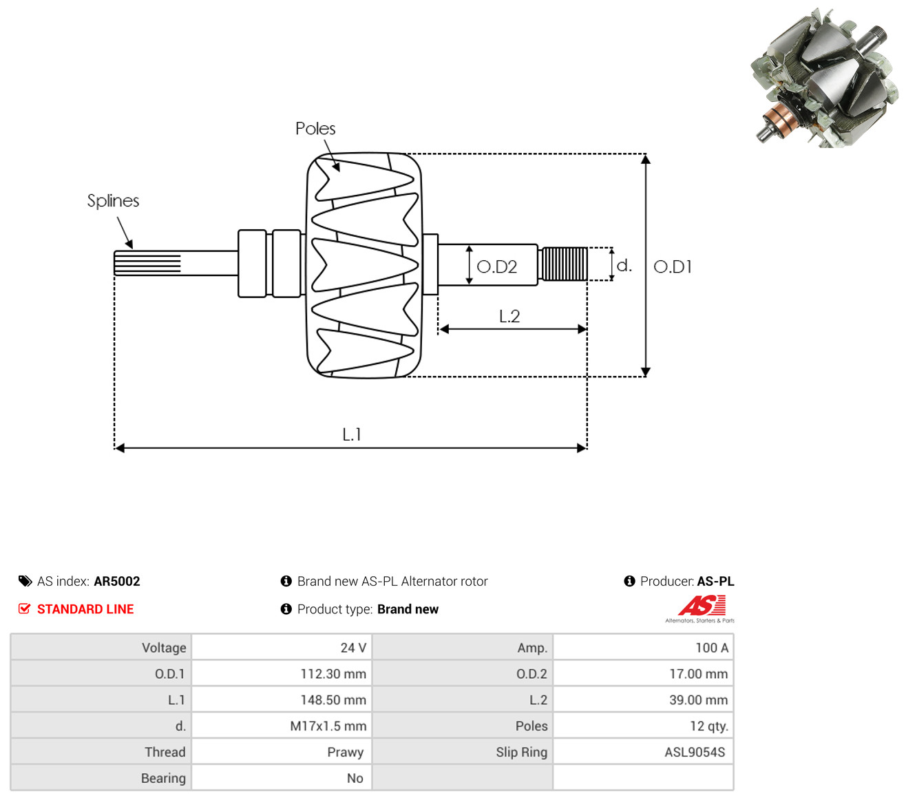 AS-PL ar5002 112,30mm