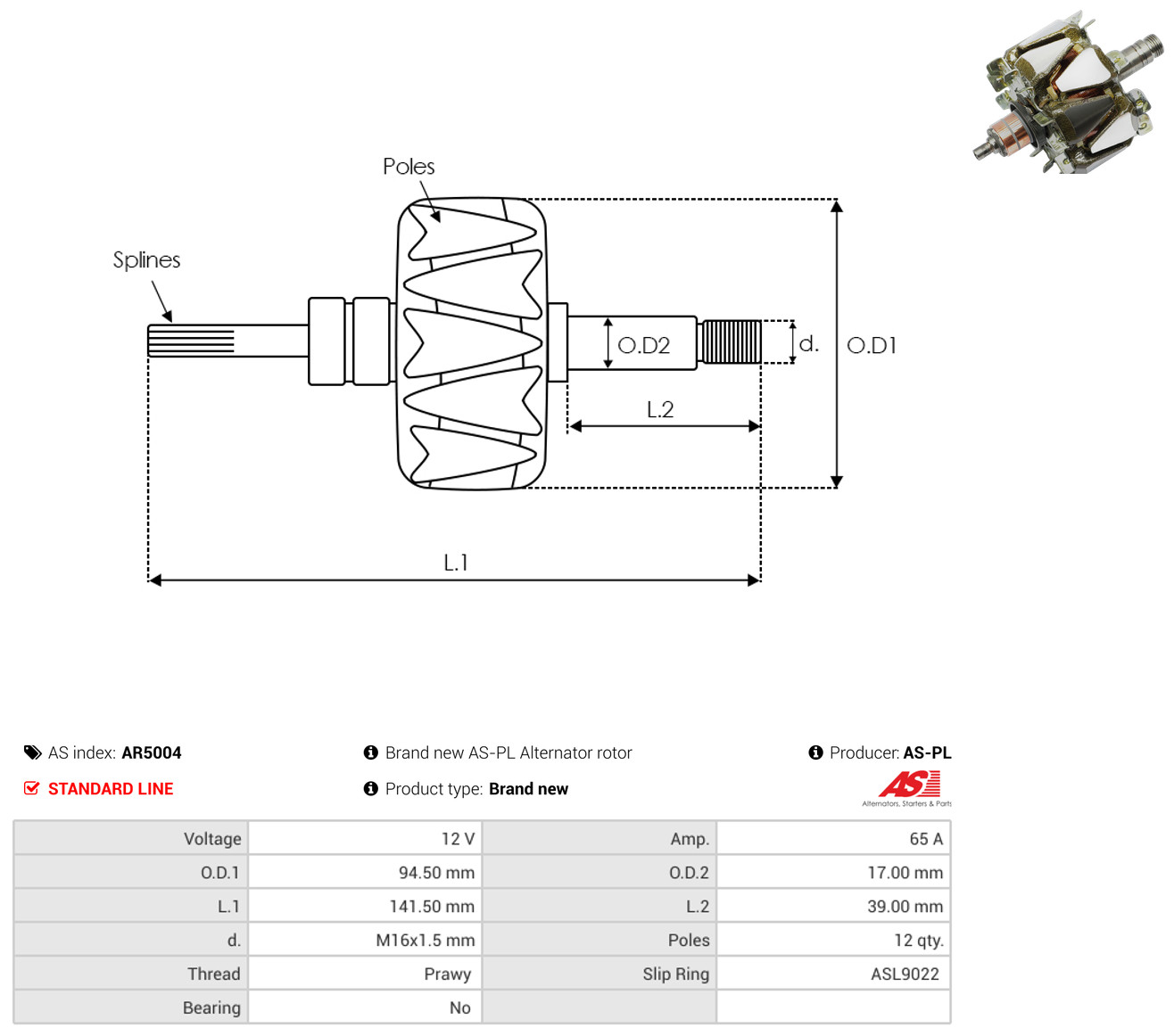 AS-PL ar5004 94,50mm