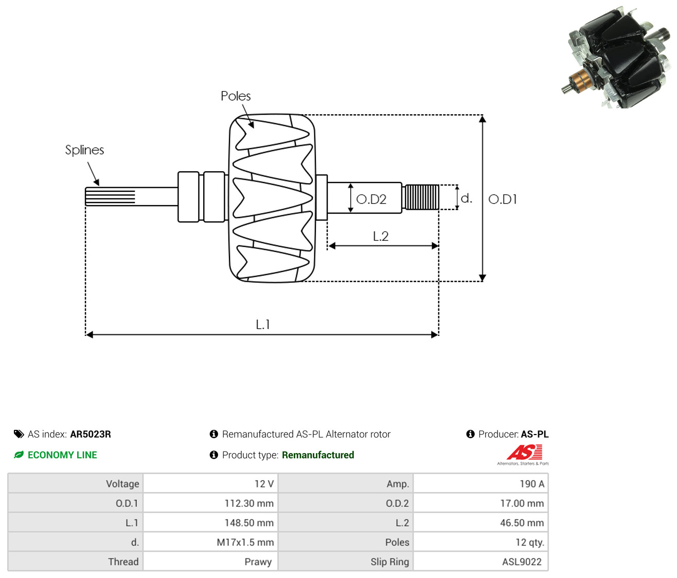 AS-PL ar5023r 112,30mm