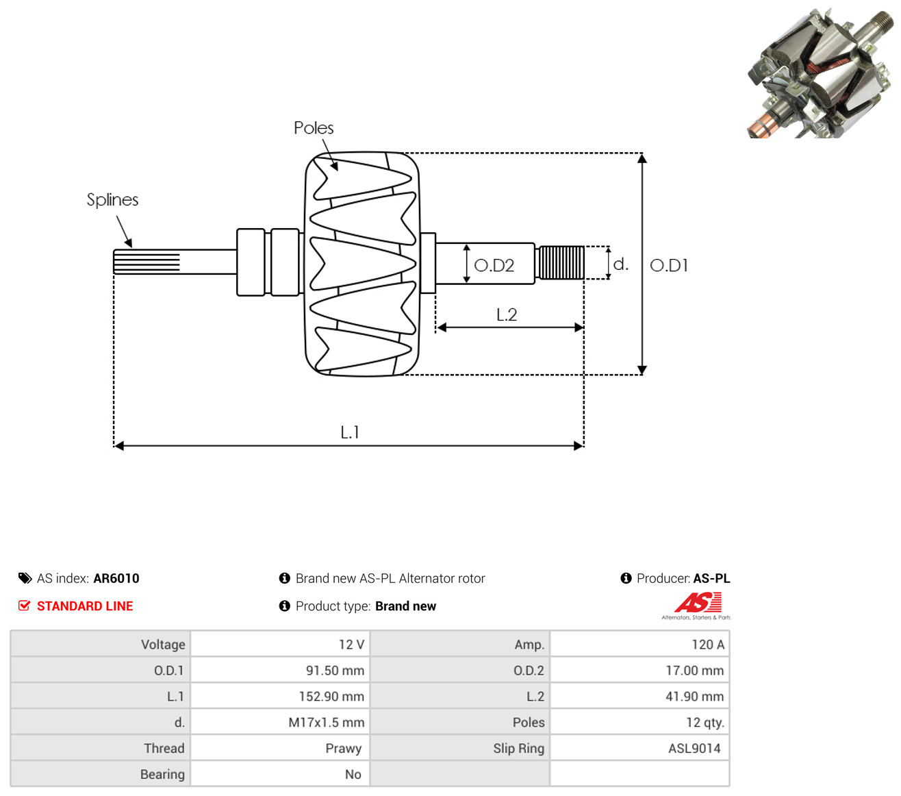 AS-PL ar6010 91,50mm