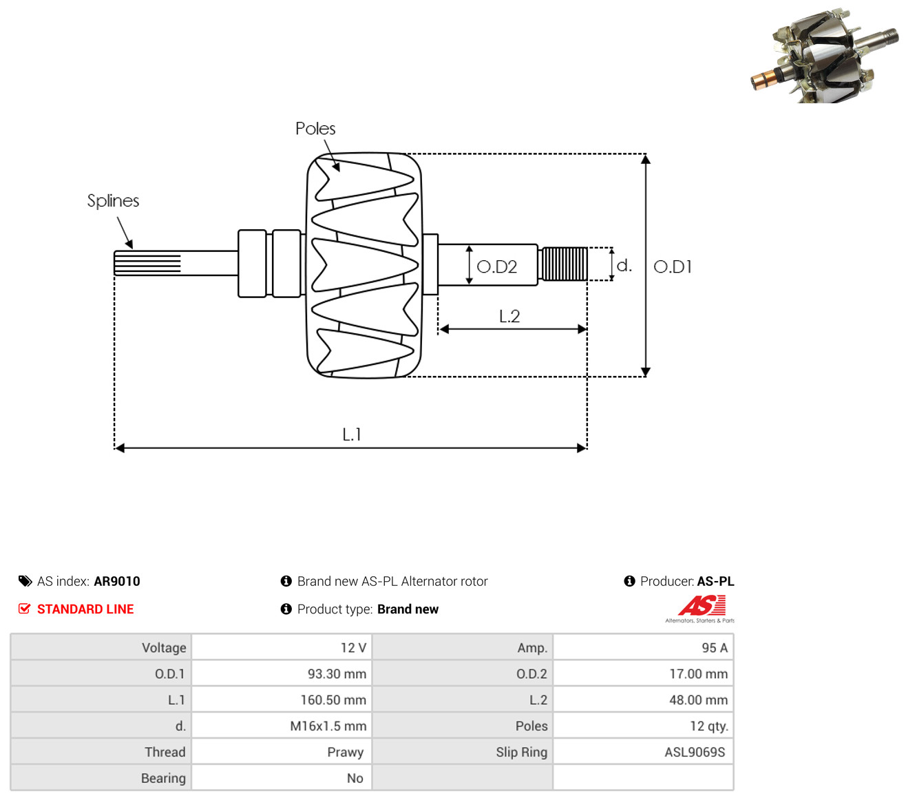 AS-PL ar9010 93,30mm