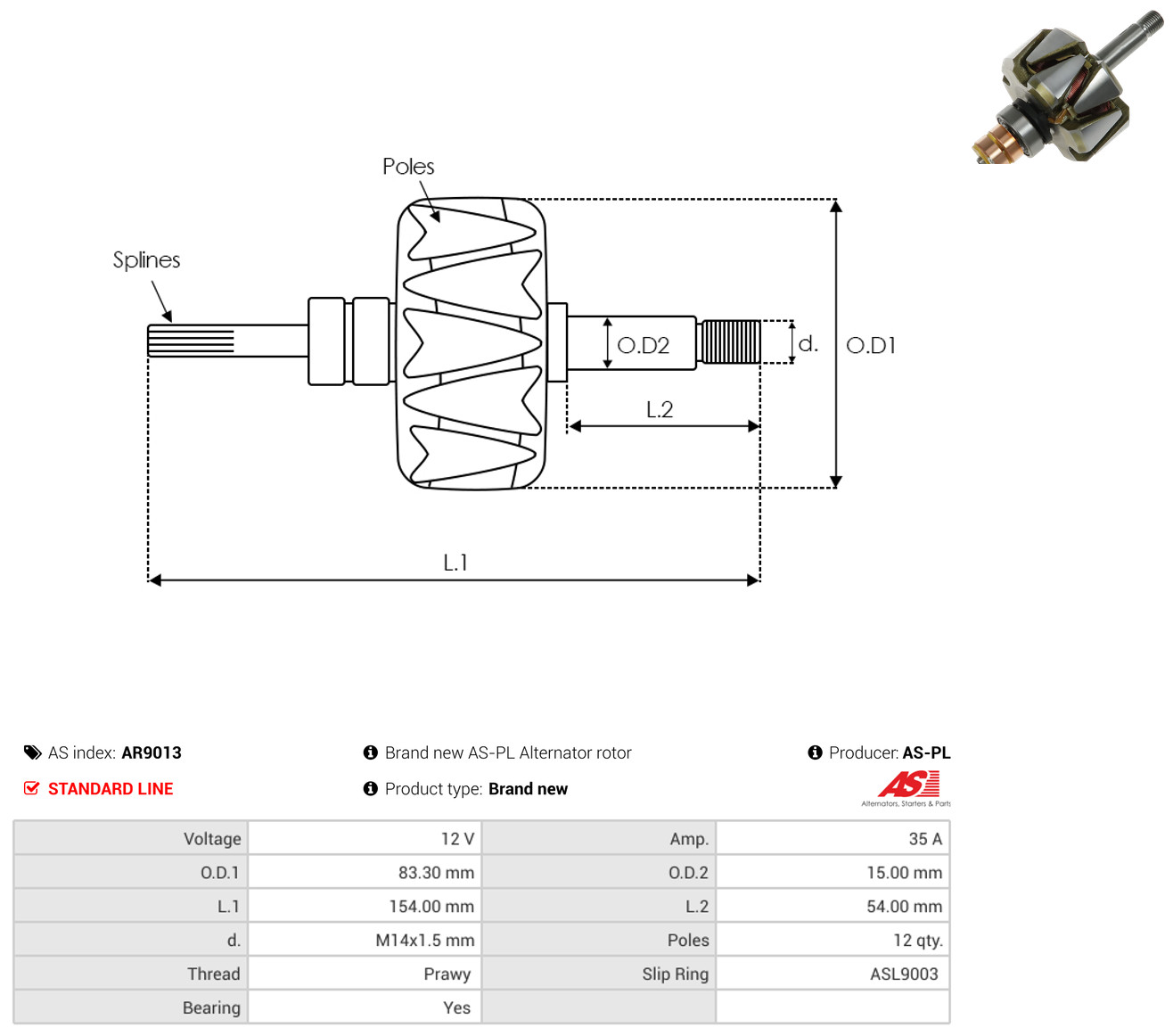 AS-PL ar9013 83,30mm