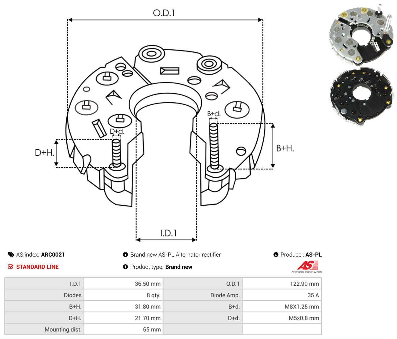 AS-PL arc0021 122,90mm